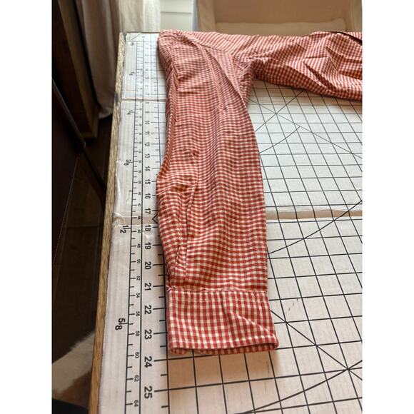 Ralph Lauren Classic Fit Orange Gingham Button Down Collared Shirt Long Sleeve M - Picture 8 of 9
